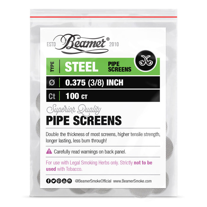 Beamer Double Thick Steel Pipe Screens, 0.375" - 100-Ct Bag