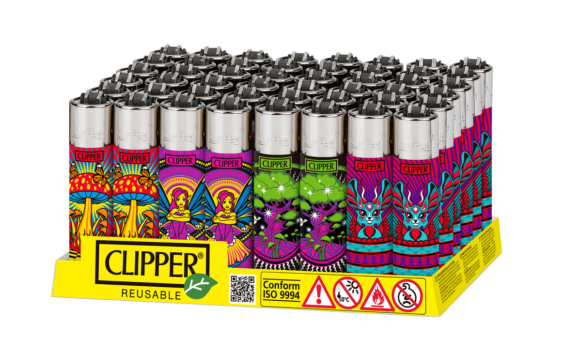 Clipper Psychedelic Collection Psychedelic 1 Lighters - 48-Count Display