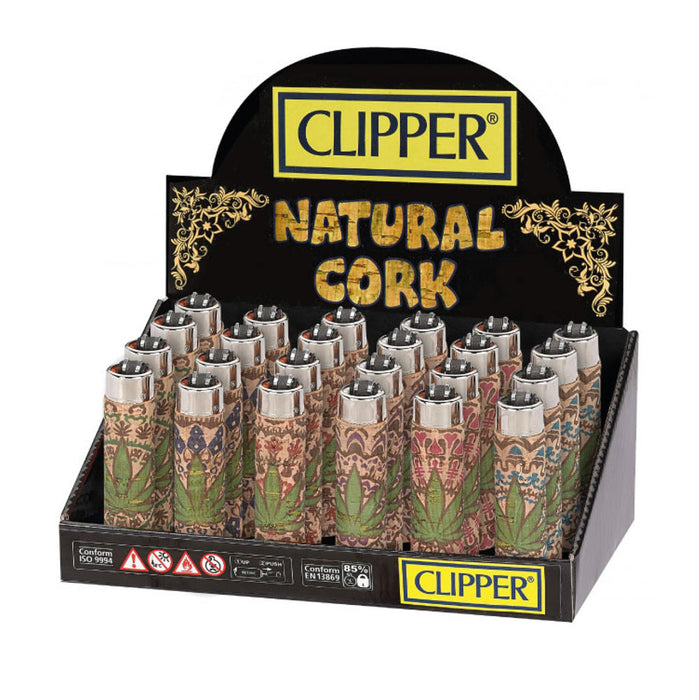Clipper Cork Cover Cork Leaves 15 Lighters - 30-Count Display