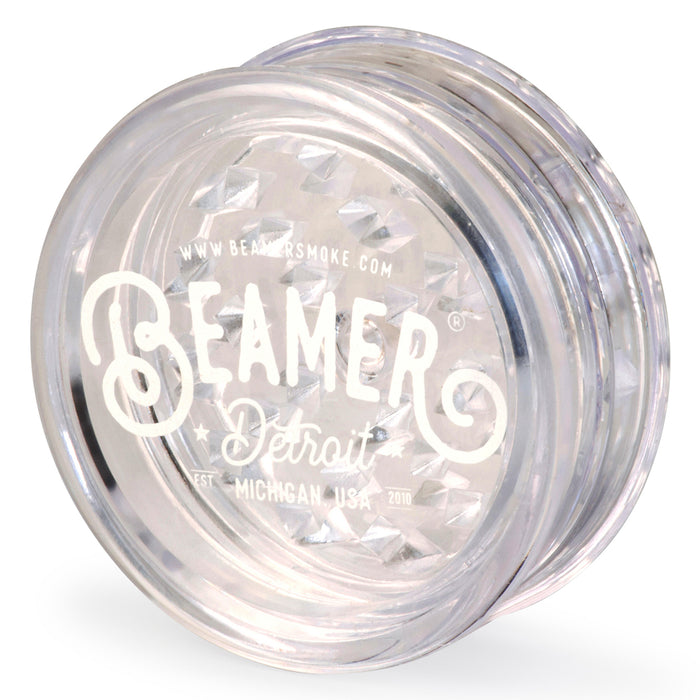 Beamer Virgin Acrylic 90mm 3-Piece Grinder W/ Storage Compartment - Detroit Logo Design