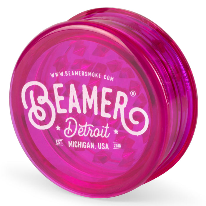 Beamer Virgin Acrylic Grinder - W/Storage Compartment - 3 Piece - 63mm - Detroit Logo Design - Mixed Colors