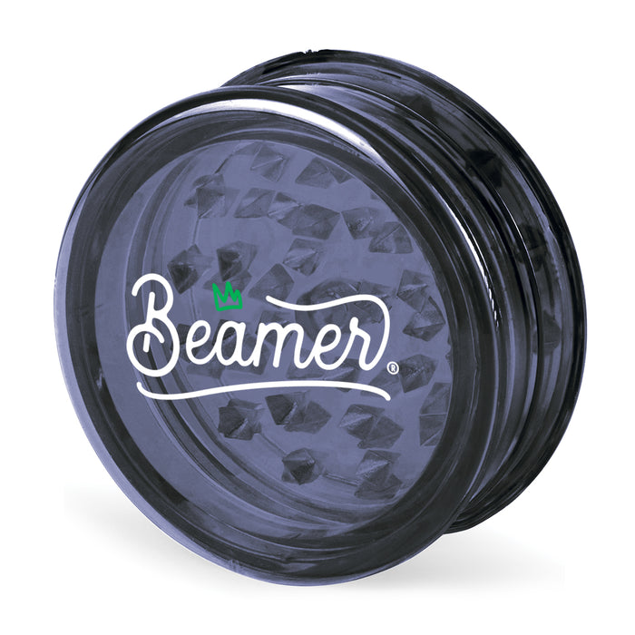 Beamer Virgin Acrylic 3-Piece 90mm Grinder W/ Storage Compartment - Crown Logo Design