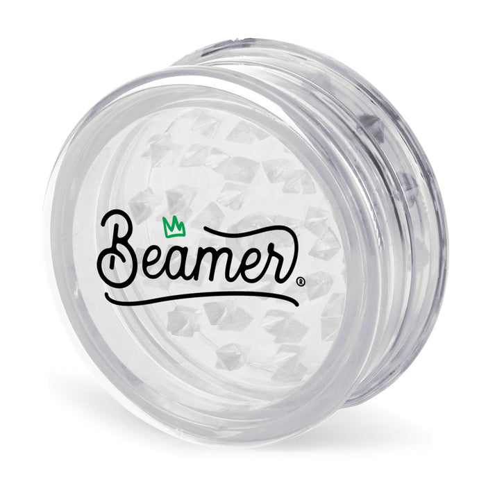 Beamer Virgin Acrylic 3-Piece 63mm Grinder W/ Storage Compartment - Crown Logo Design