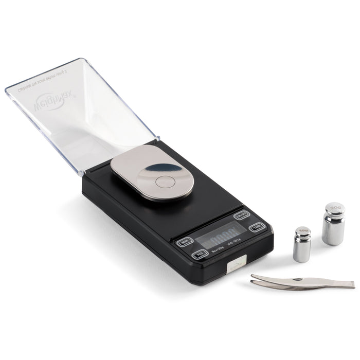 Weighmax - Scale - W-CT20/0.001g - W/ Flip Open Protective Cover - 20g Capacity - Black Color