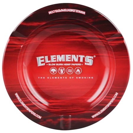 Elements Metal Ashtray with Magnet Back, Red Color - 5.5" Diameter