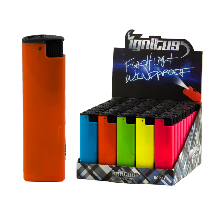Ignitus Electronic Windproof LED Design Lighters - 50-Ct Display