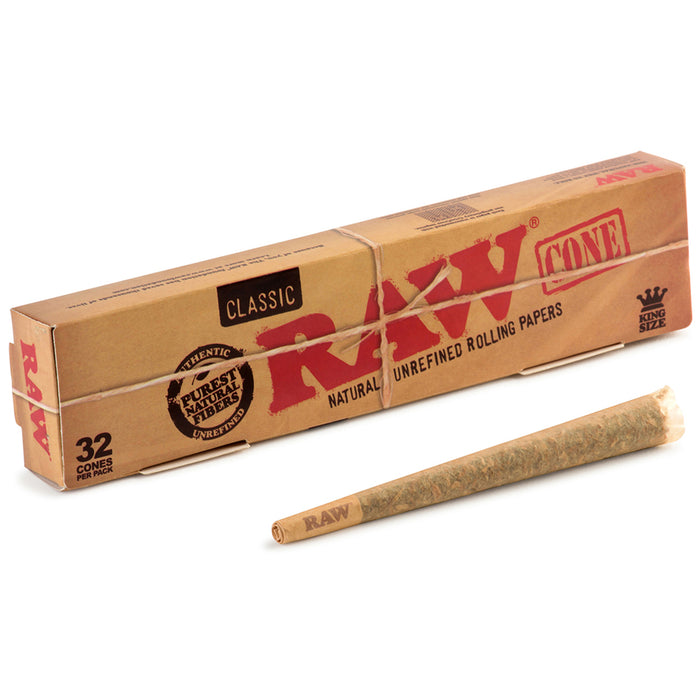 Raw Natural King Size Pre Rolled Cones - 800-Ct Bulk Box
