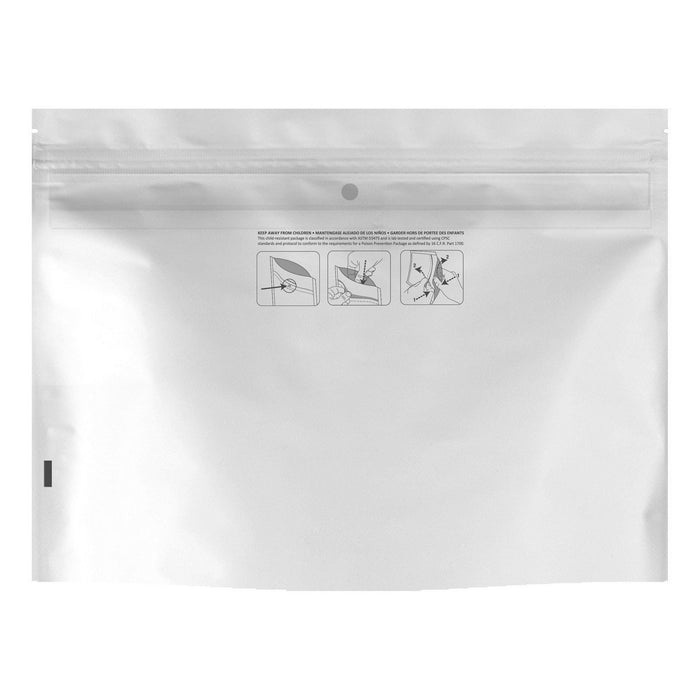 DymaPak 12" x 9" Child Resistant Exit Bag, White Color - 250-Count Bulk Box