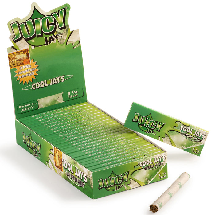 Juicy Jay's Cool Jays Flavored 1 1/4 Size Rolling Papers - 24-Ct Display
