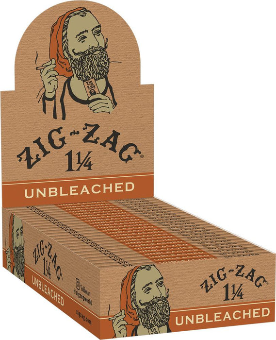 Zig Zag Unbleached 1 1/4 Size Rolling Papers - 24-Ct Display
