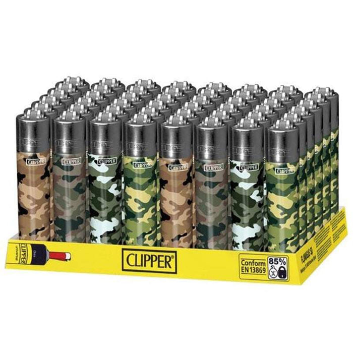 Clipper Printed Collection Camo Lighters - 48-Count Display