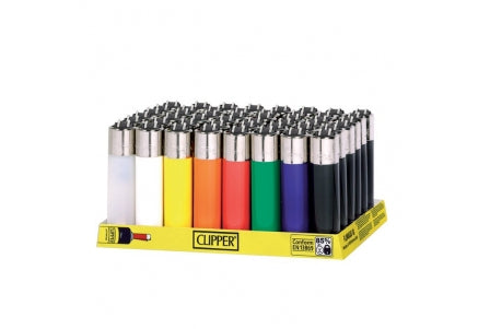 Clipper Micro Size Solid Color Lighters - 48-Count Display