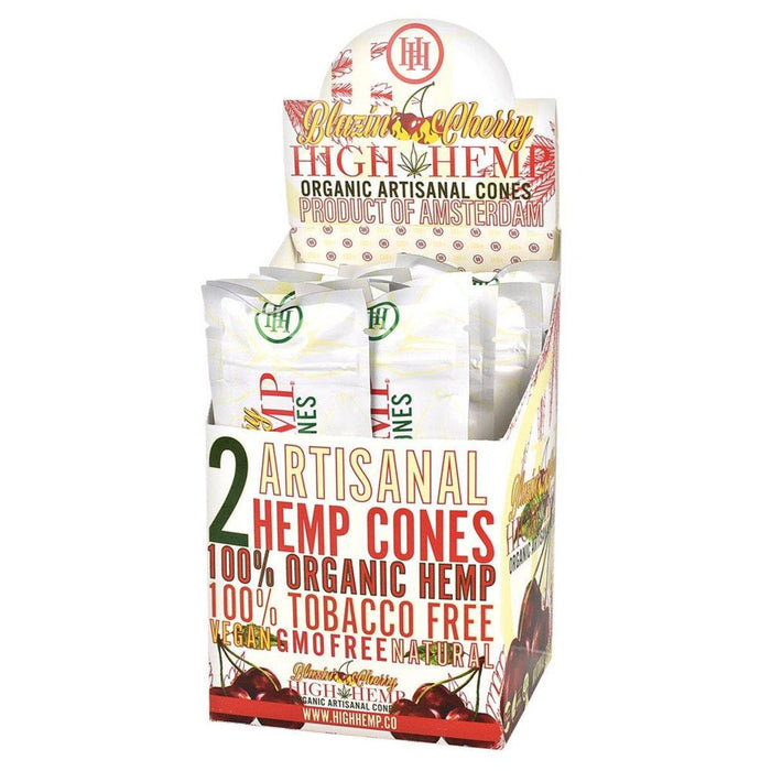 High Hemp Organic Artisanal Hemp Cones, Blazing Cherry Flavor - 15-Ct Display