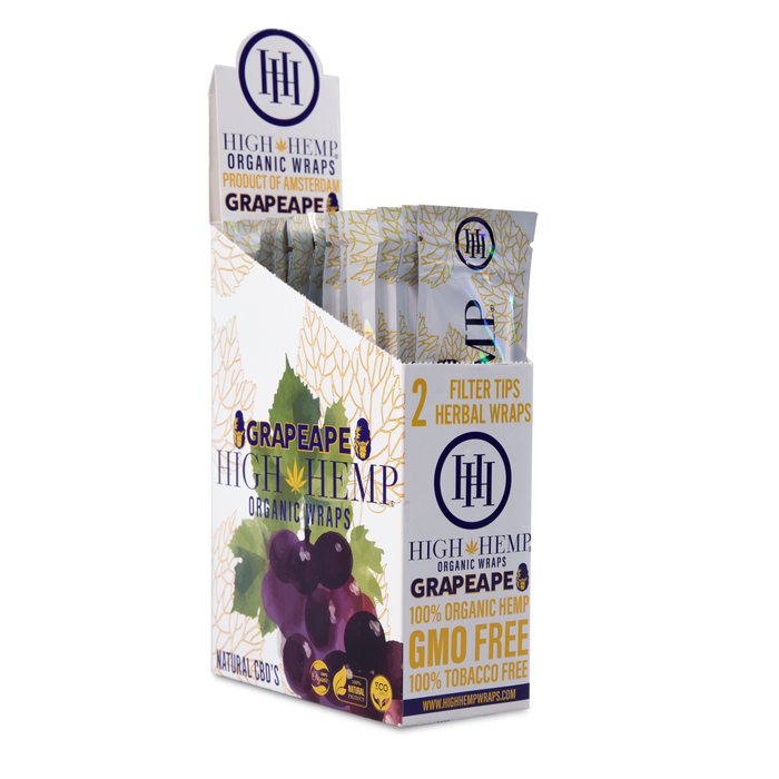 High Hemp Hemp Wraps, Grapeape Flavor - 25-Ct Display