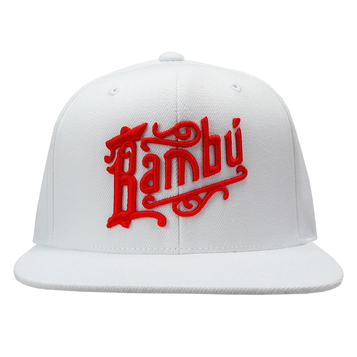 Bambu - Hat - Fitted - White Color with Red Color Logo